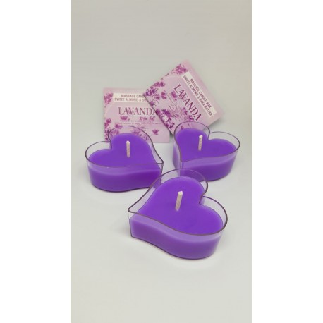 Lumanare pentru MASAJ 100% Naturală cu Ulei de Migdale si Unt de Shea (Lavanda) 30g + CADOU