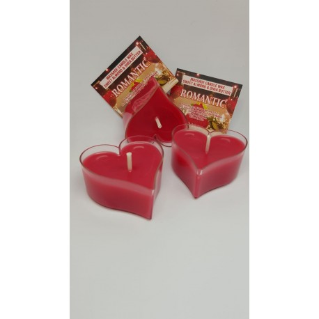 Lumanare pentru MASAJ 100% Naturală cu Ulei de Migdale si Unt de Shea (Romantic) 30g + CADOU