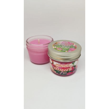 Lumanare pentru MASAJ 100% Naturală cu Ulei de Migdale si Unt de Shea (Trandafir) 100g + CADOU