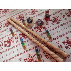 Set 2 rollere: Mixt cu 17 role (50 cm x 2 cm) +  Romburi cu 14 elemente (50 cm x 2 cm) pentru MaderoTerapie și Masaj + CADOU