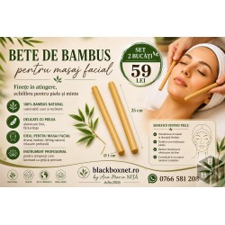 Set Profesionale 2 Bete Bambus Masaj Facial + CADOU