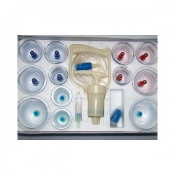 Set / Kit complet 12 ventuze terapeutice plastic magnetice cu supapa si pistol + Ulei + Gua Sha + Cristal