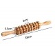 Roller (40 cm) zimtat lemn 9 role independente pentru Maderoterapie - Masajul Anticelulitic, Tonifiere si Relaxare + Cristal